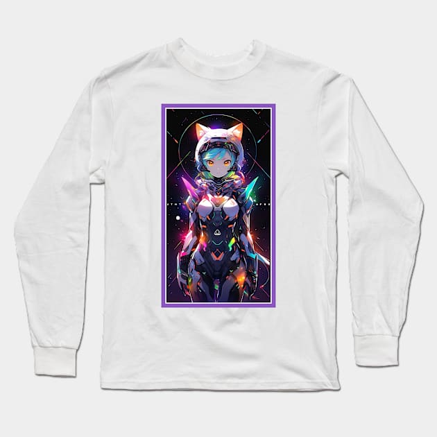 Anime Sci-Fi Cat Girl | Quality Anime Girl Artwork | Manga Girl Anime Art Long Sleeve T-Shirt by AlNoah